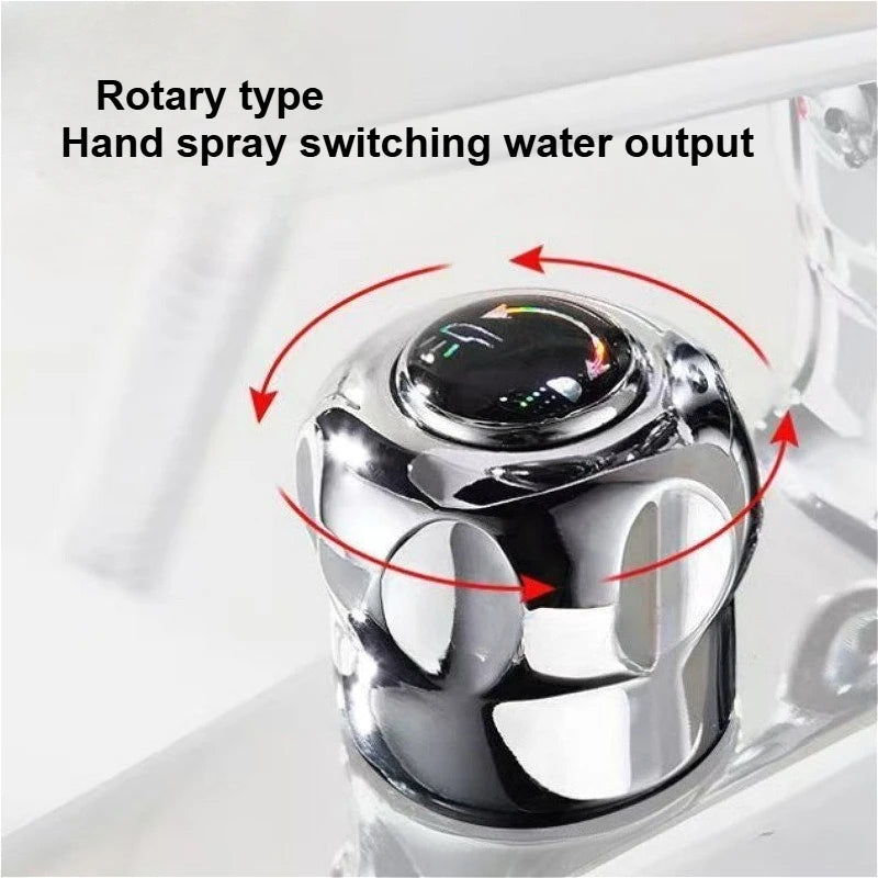 Bathroom Basin Faucet Deck Mounted Sink Mixer Tap Toilet Countertop Wash Basin Tap Multifunctional Cold Hot Water Mixing Valve