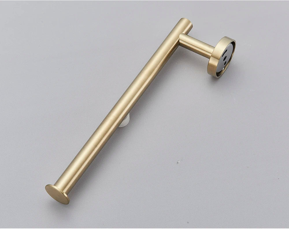 Brushed Gold Bathroom Accessories Towel Bar Bath Robe Hook Bathroom Hardware Set Shelf for Towels Paper Tissue Holder