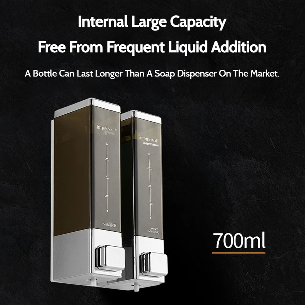 Bathroom Chrome Single/Double Soap Dispenser Wall Shower Bath Shampoo Gel Dispenser Bathroom Accessories Liquid Soap Container