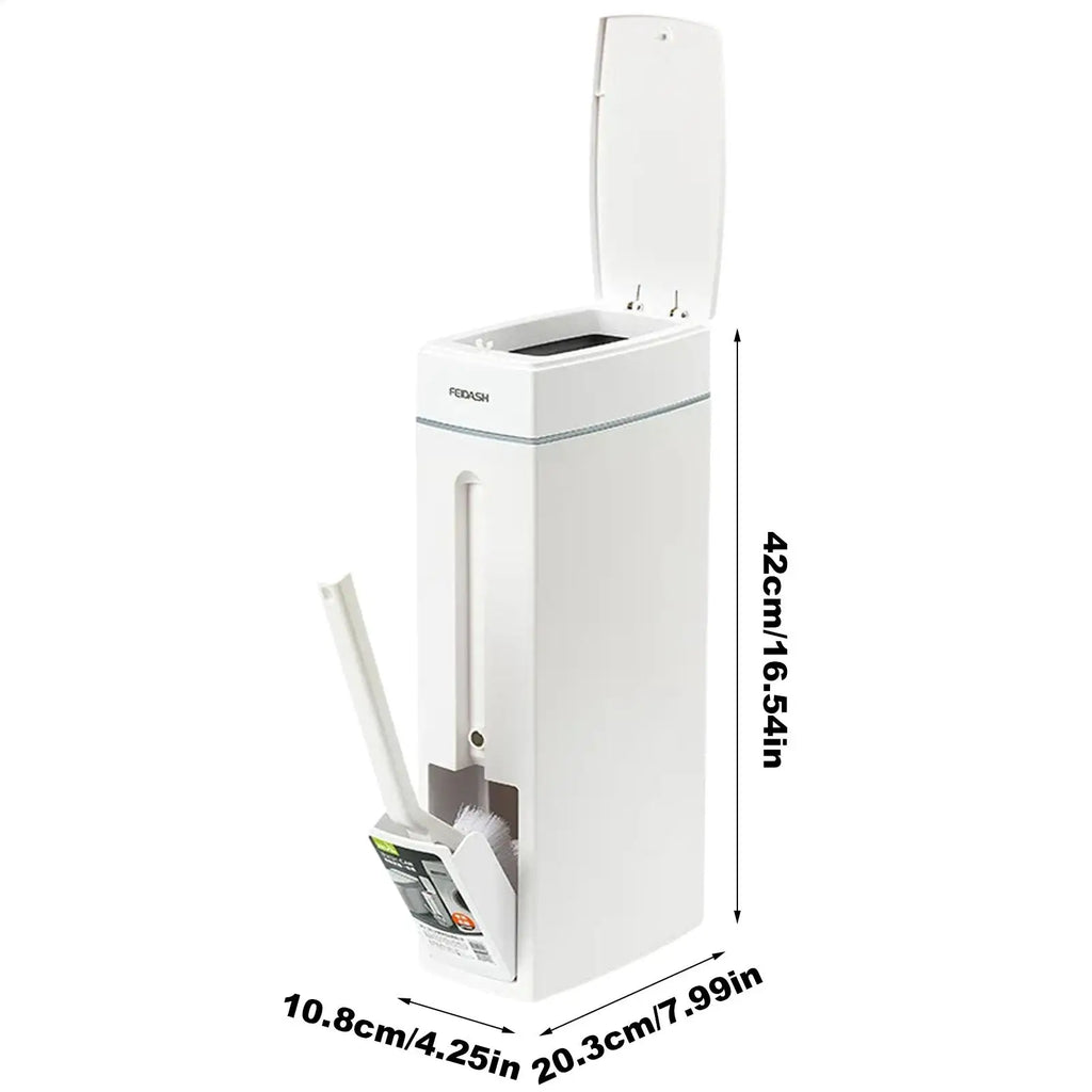 Bathroom Trash Can Bathroom Trash Can Toilet Brush Combo Save Space Small Trash Can Lid Bathroom Accessories Narrow Garbage Can