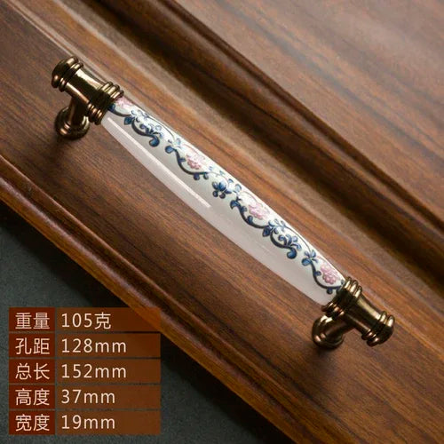ceramic handle American retro cabinet door modern minimalist European style drawer cabinet wardrobe cabinet handle