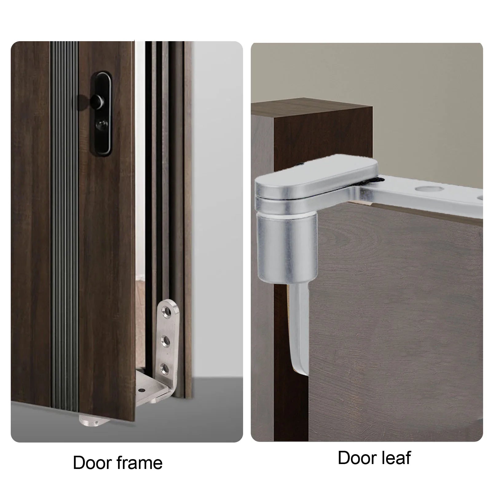 Door Pivot Hinges Heavy Duty Stainless Steel 270 Degree Rotating Inset Hinge Left Right Maximum Load 130lbs Silver Brushed