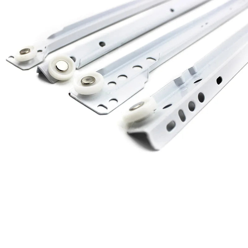 1 Set Heavy-Duty Drawer Track Slides - Dual-Rail Reinforced for Computer/Table/Clothing/Keyboard Drawers (Furniture Hardware)