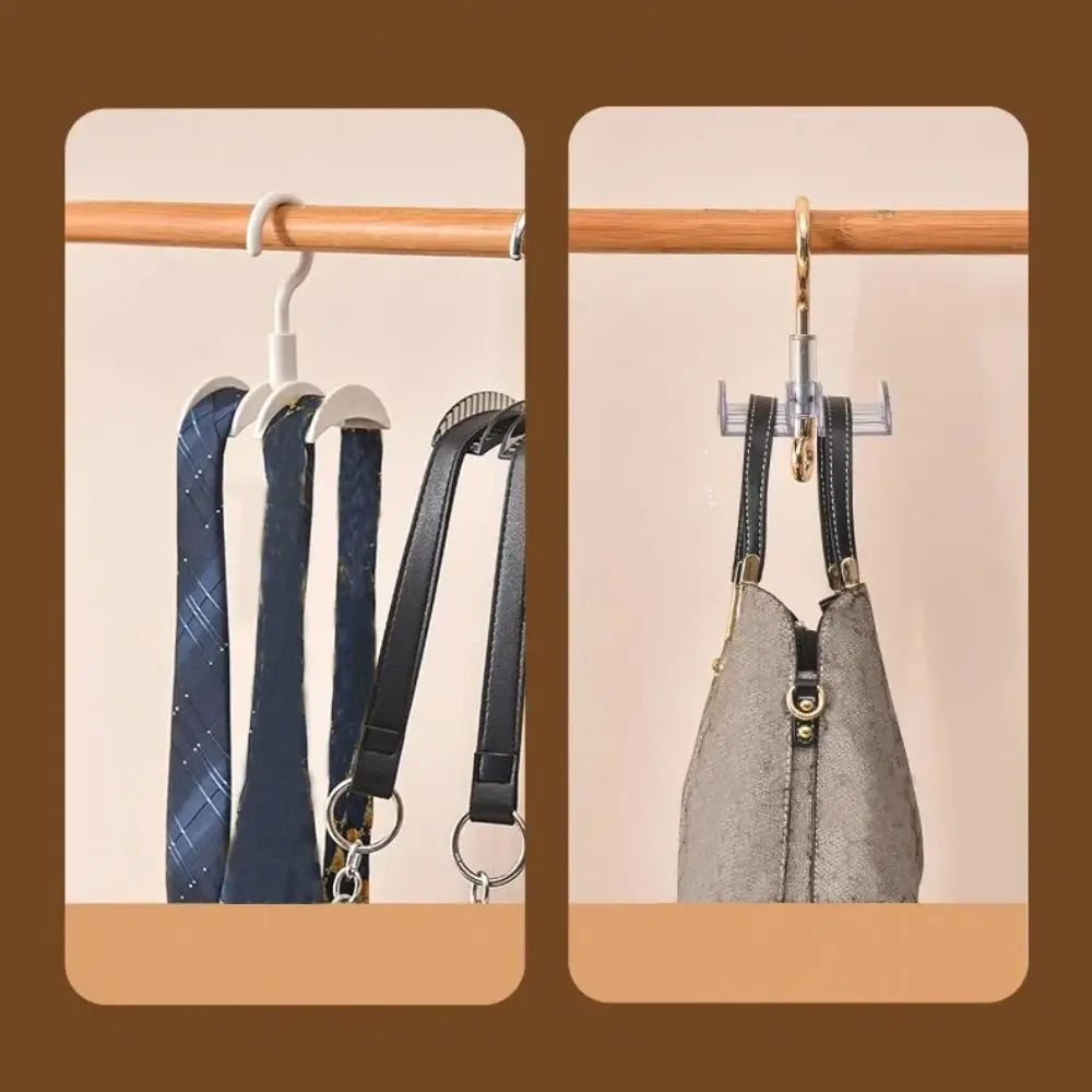 Quality Wardrobe Hanging Bag Hanger Space Saving Rotating Bag Storage Rack Thickening Belt Scarf Hanger Wardrobe