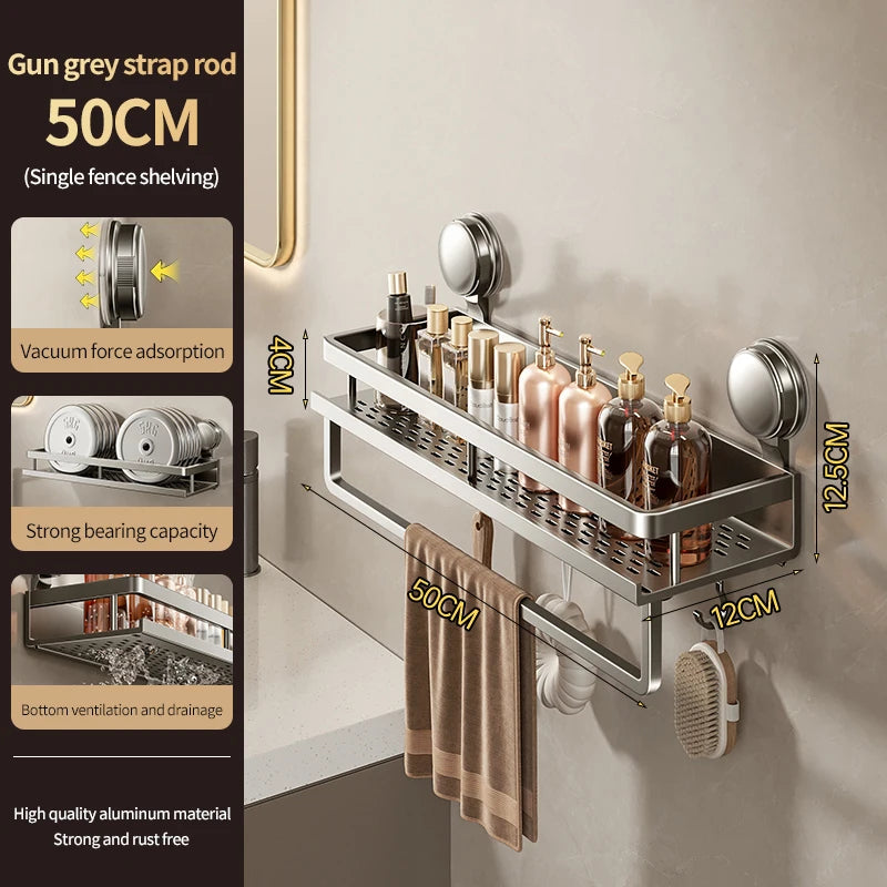 Bathroom,Suction Cup Storage Rack, Non Perforated Toilet, Washbasin, Washbasin, Wall Storage Rack