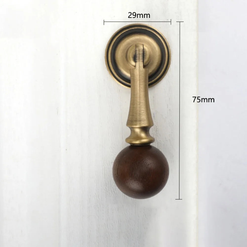 Brass Brass Cabinet Handles Walnut Wooden Walnut Knobs Luxury European Style Wardrobe Door Handles Door Handles