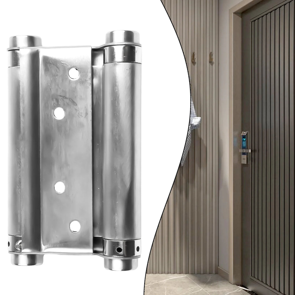Double Spring Hinge Two-Way Free Door Hinge Stainless Steel  Automatic Door Closing Garage Door Hinges Fence Dedicated Hardware