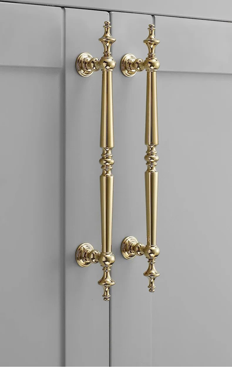 High-end Antique Bronze Door Handles and Knobs Solid Brass Antique Drawer Pulls Kitchen Cupboard Handle Gold Cabinet Handles