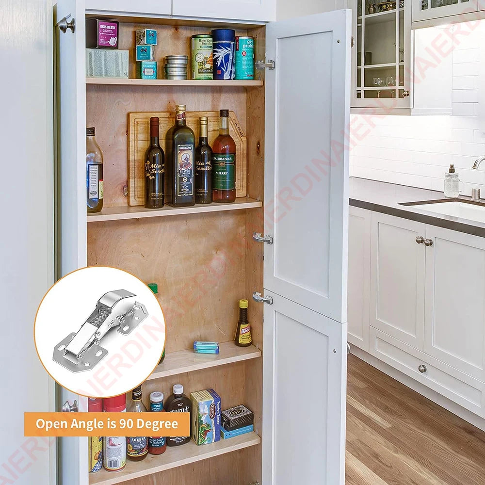 NAIERDI 4 Pack 90 Degree Soft Close Spring Hinges,No Pre-drilled Noiseless Hidden Concealed Cabinet Hinge Furniture Hinge