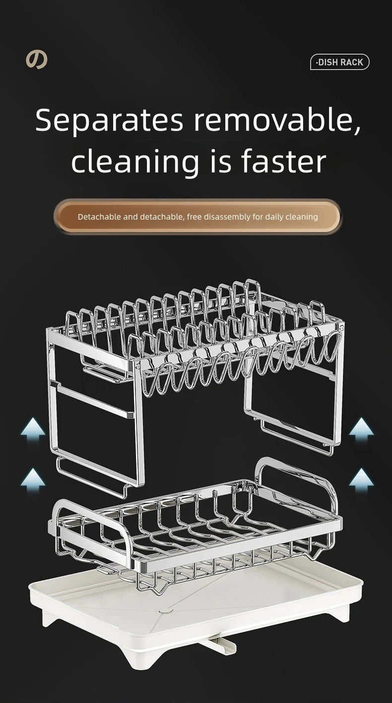 304 stainless steel kitchen storage rack, bowl and plate storage box, draining rack, multifunctional home storage rack for bowls