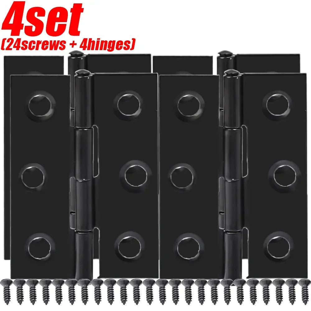 2 Inch Stainless Steel Folding Door Hinges with Screws Cabinet Doors Windows Wooden Box Flat Hinge Home Furniture Hardware