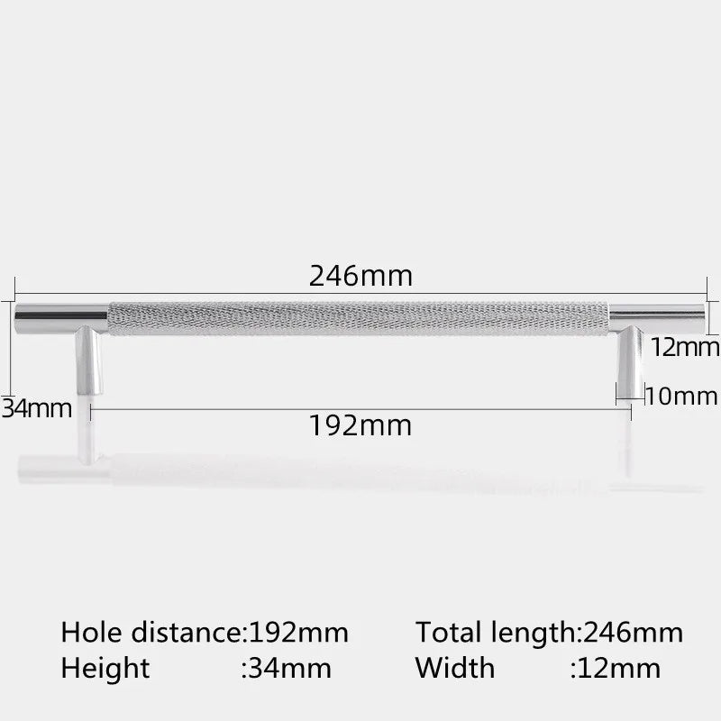 KK&FING Round Rod Knurled Carved Aluminum Alloy Furniture Door Handle Cupboard Wardrobe Door Pulls Cabinet Drawer Knobs Hardware