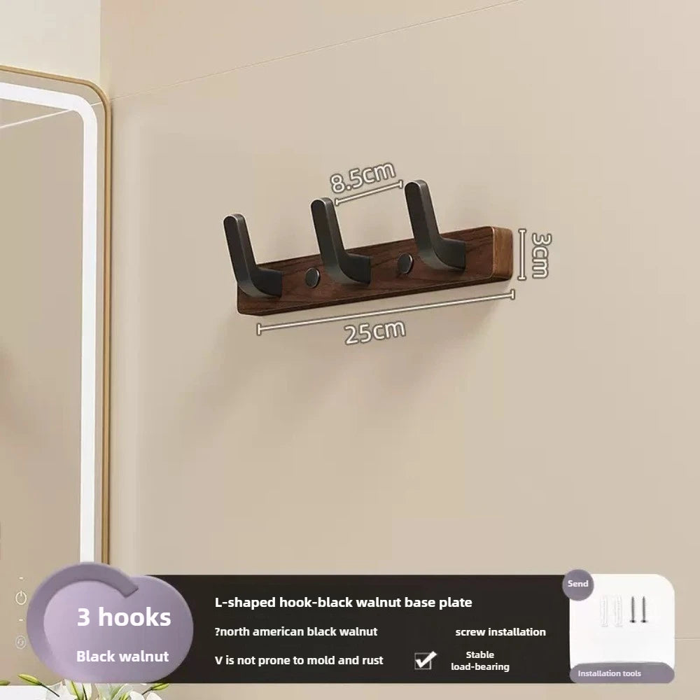 Strong Solid Wood Hook Hanging Clothes Rack Behind The Living Room Door Wall Mount Entrance Hall Towel Hat Hanging Cap Holder