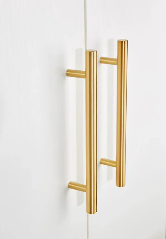 Handle Brass wardrobe cabinet door Kitchen drawer Bedside cabinet all copper modern simple light luxury hardware gold handle