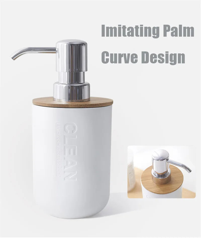 Bamboo Bathroom Accessories Toilet Brush Toothbrush Holder Gargle Cup Soap Holder Lotion Dispenser Bathroom Essential Accessory