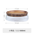 Creative Glass Food Storage Containers with Wooden Lid Kitchen Snack Fruit Candy Nut Sundries Storage Organizer for Kitchen