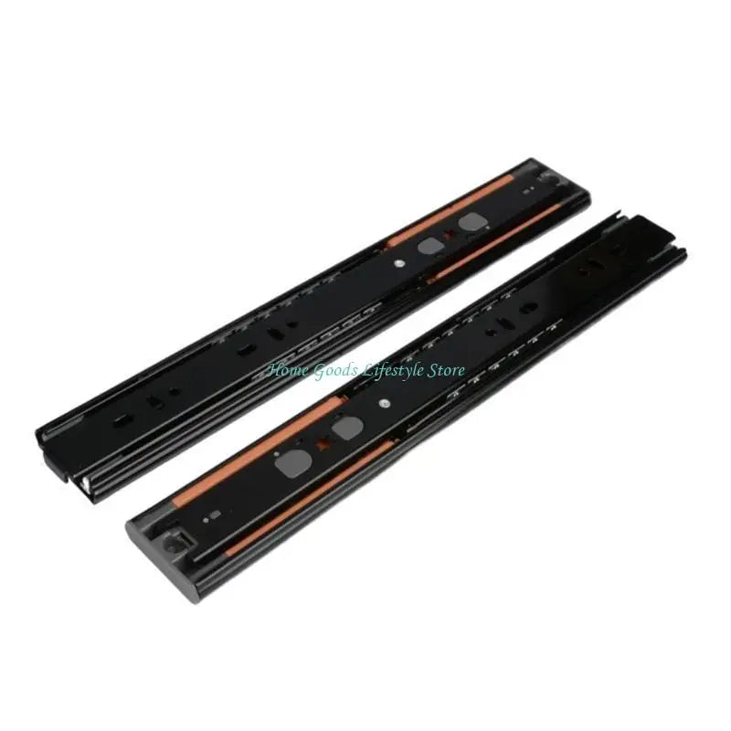 E74E 1Pair Stainless Steel Drawer Slides Buffer Damper Rails Soft Close Drawer Track Hardware Easy to Install
