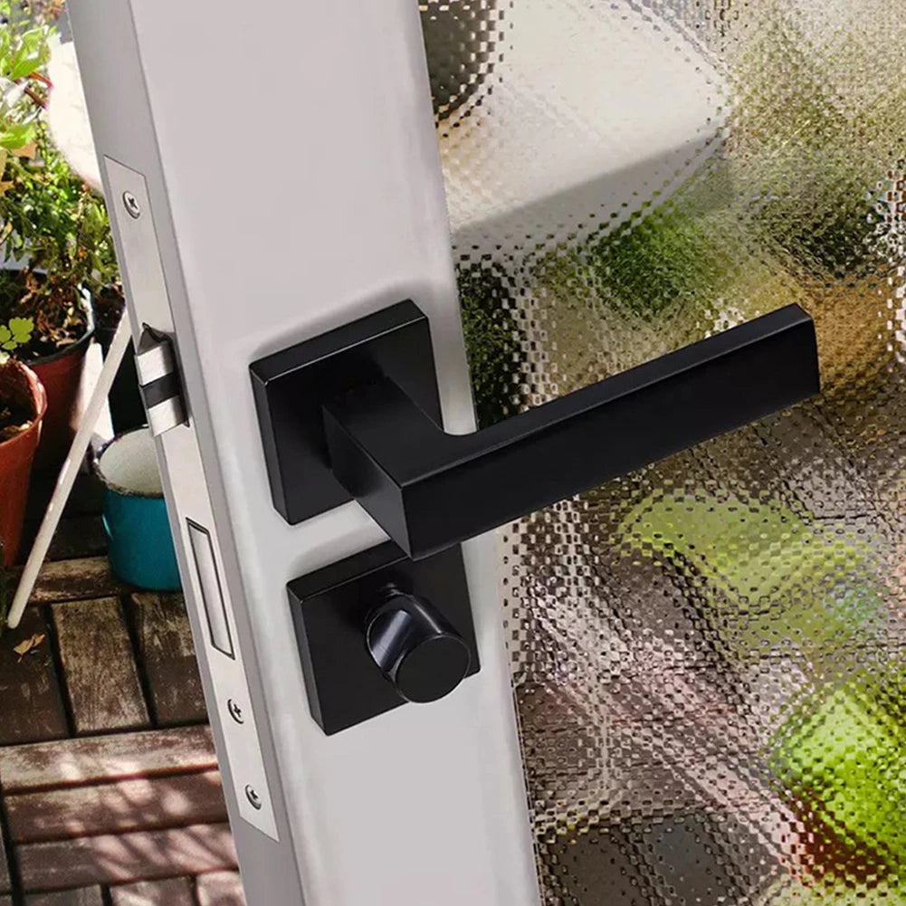 For Bedroom Interior Door Handle Lock Black Door Lock Reliable Security Versatile Application For Living Room Doors