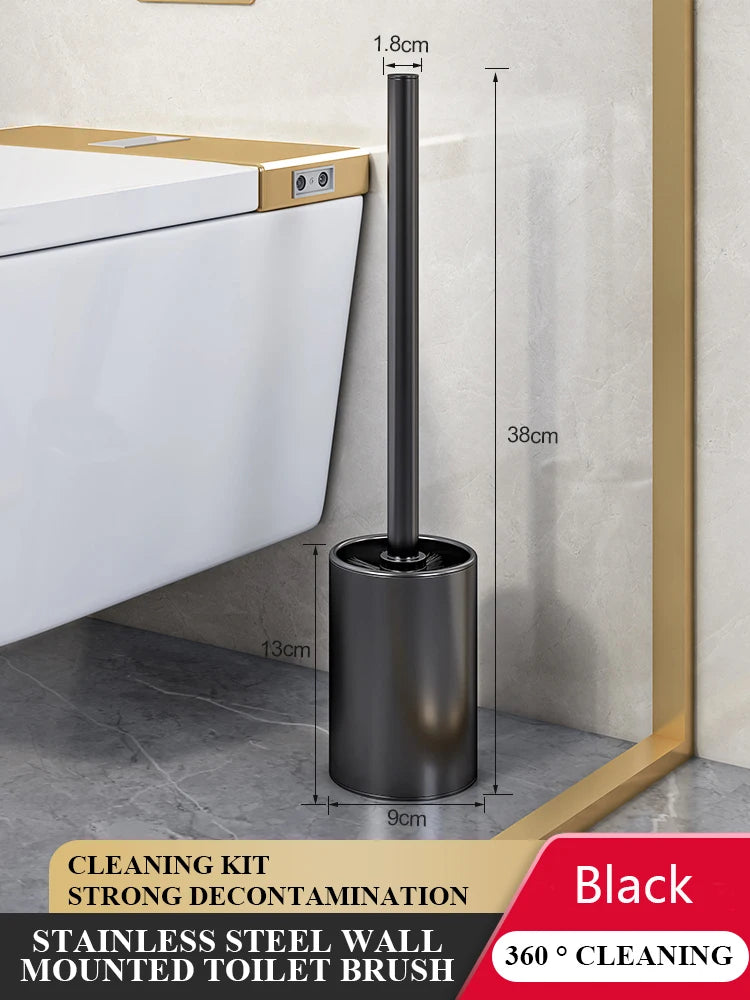 Bathroom Toilet Brush Holder Floor Standing Stainless Steel Toilet Brush WC Cleaning Vertical Bathroom Accessories