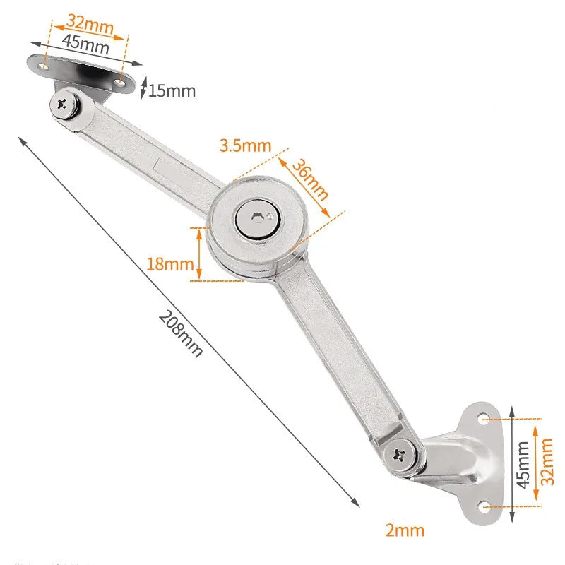 Adjustable Hydraulic Cabinet Hinges – Self-Closing Lift-Up Flap Stay Support For Kitchen Furniture, Durable & Silent Polish