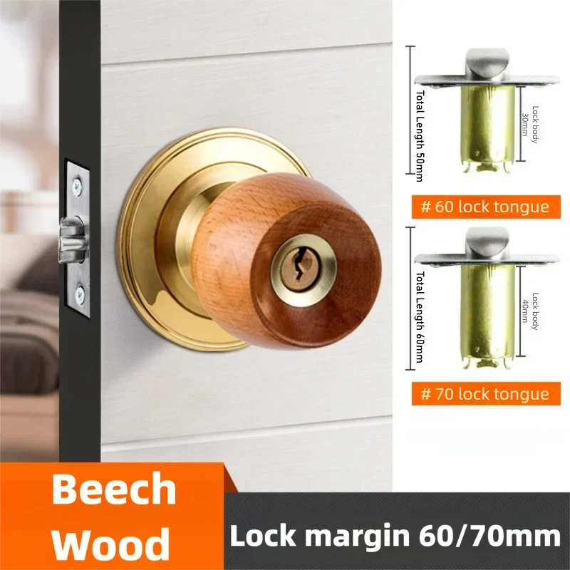 New Stainless Steel Round Ball Door Knobs Handle Passage Entrance Lock Entry for Bedrooms Living Rooms Hardware Accessories