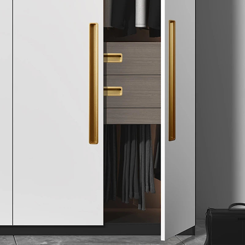 Simple modern drawer cabinet door shoe cabinet concealed built-in closet door slotted invisible sliding door handle