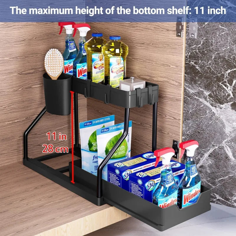 New pull-out seasoning storage rack for home kitchen, bathroom sink and multi-layered storage rack for miscellaneous items