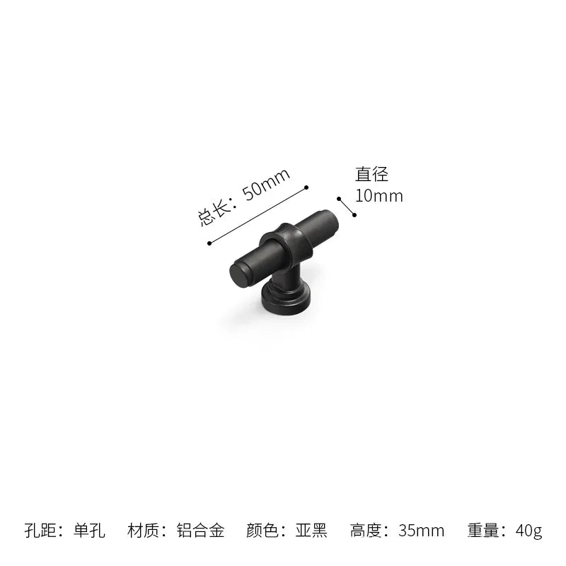 Modern Simple Black Handles for Furniture Wardrobe Cabinet Europe American Drawer Knob Hardware Kitchen Cabinet Handles