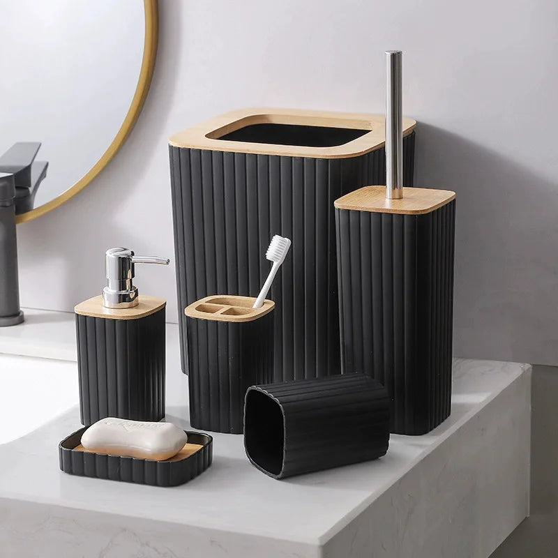 1 Piece Bathroom Accessories Set 6 Piece Bathroom Accessories Set With Paper Basket Houserack Gift Bath Set For Bathroom Decor