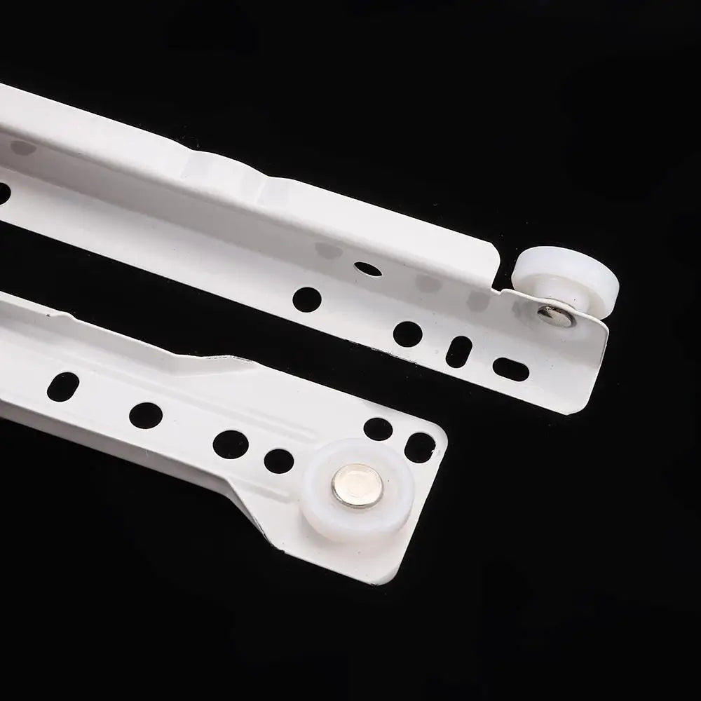 1Pair Chute Cabinets Keyboard Roller Pulley Furniture Slides Mute Two Section Drawer Track Slides Cabinet Rails