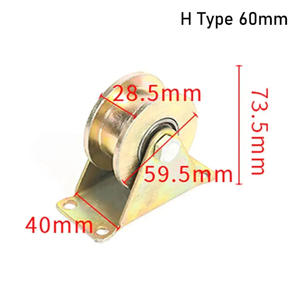 1Pcs Track Wheel Bearing Pulley Plating Color Stainless Steel Sliding Door Rollers U/V/H Shaped Home Hardware Rigid Caster