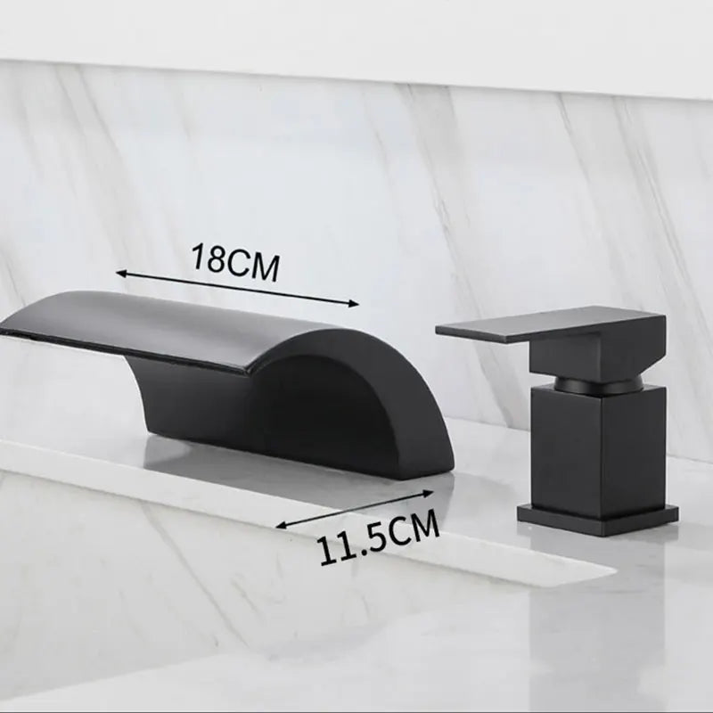 Bathroom waterfall bathtub faucet two-hole cold and hot water Single handle control Sink faucet shower
