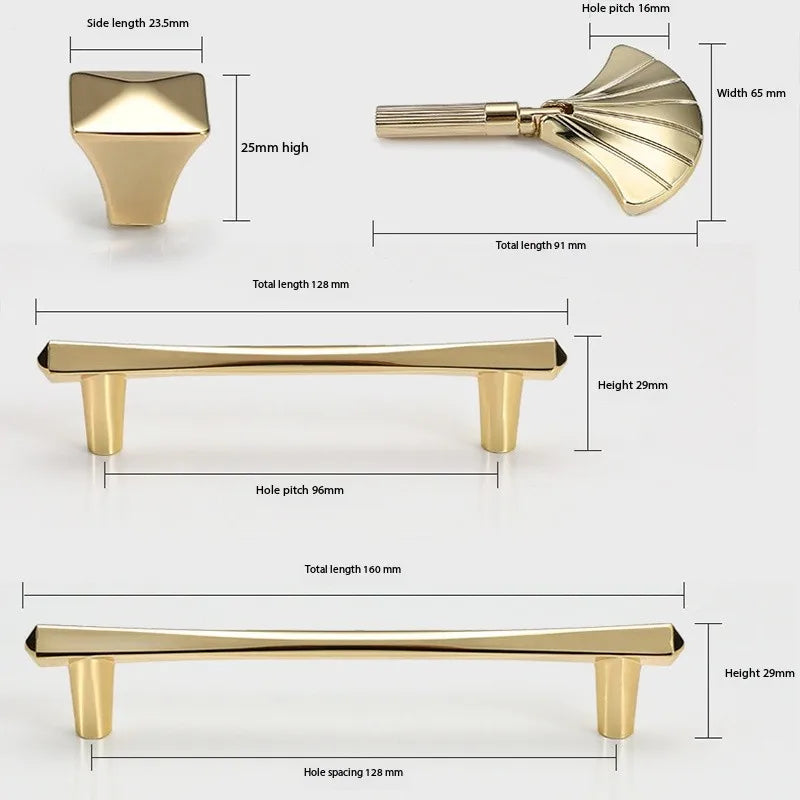Modern High-end Cabinet Door Handle Cabinet, Kitchen Cabinet, Personalized Light Luxury Fan-shaped Wardrobe, Drawer Handle Knobs