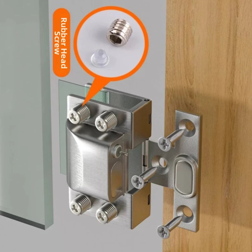 Stainless Steel Hydraulic Hinge For Glass Doors, U-Clip Design, Easy No-Punch Installation Door Clip Folding Hardware