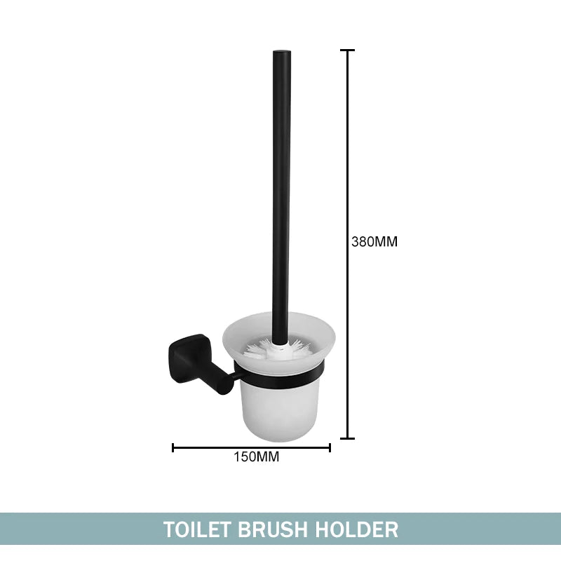 Matte Black Bathroom Accessories Set Wall Mount Stainless Steel Clothes Hook Toilet Paper Holder Towel Bar Hardware Pendant