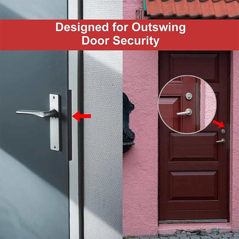 Door Latch Guard Plate Outswing Door Security Protector Door Latch Shield Cover to Block Access to The Door Lock/Deadbolt Latch