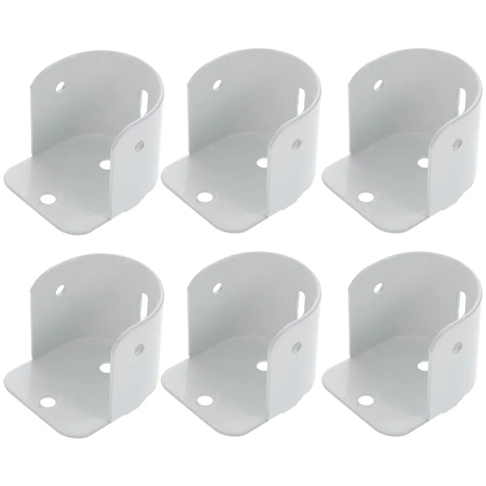 6 Pcs White Iron Closet Rod Bracket Heavy Duty Closet Bar Bracket Closet Pole Bracket Wall Mount Closet Rod Holders