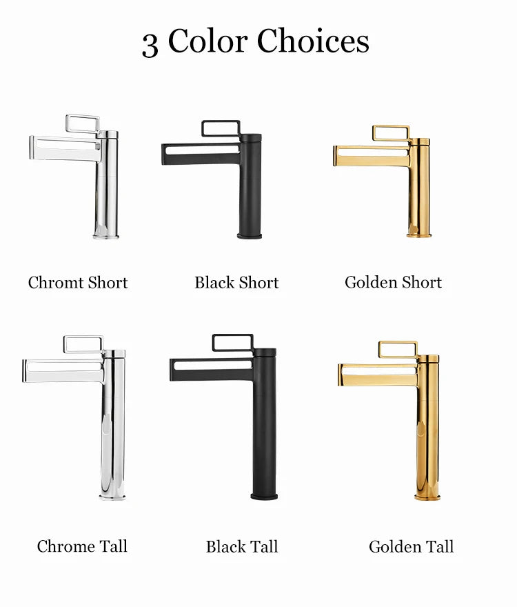 Black Tall Bathroom Basin Taps Single Handle Waterfall Faucet Solid Brass Basin Mixer Tap Creative Hollowed Out Design Water Tap