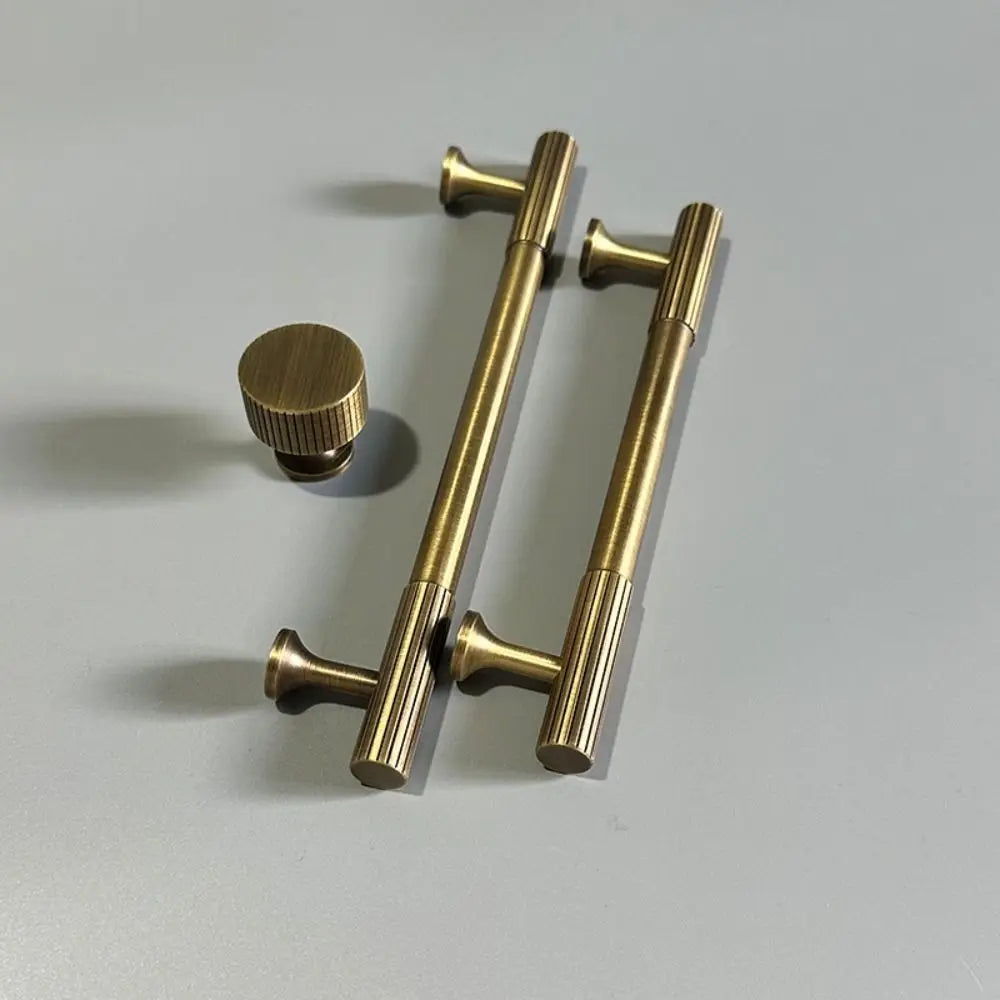Bronze Bronze Cabinet Handles Wardrobe Pulls Antique Solid Brass Knurled Handle T-bar Door Knobs Furniture Door Pull