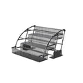 Carbon Steel 3-Tier Pull Down Spice Rack Large Capacity Space Saving Retractable Spice Rack Rust-proof Strong Load-bearing