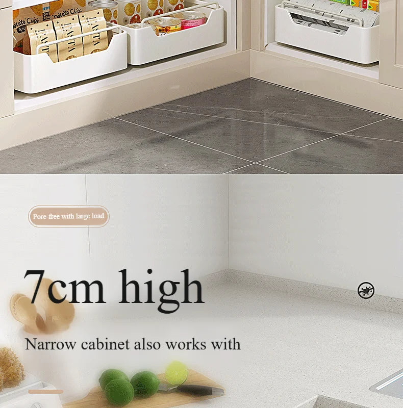 Non Perforated Kitchen Pull-out Shelf，Kitchen Storage Rack with Sliding Rails，Drawer Storage Tray，Cabinets Organizer，spice Rack