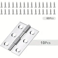 10pcs Stainless Steel Door Hinges Cabinet Doors Windows Wooden Box Flat Hinge Home Furniture Hardware Accessories