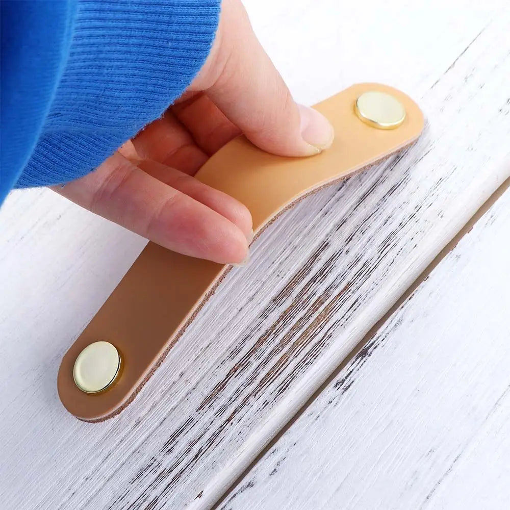 Children's Furniture Hardware Kitchen Wardrobe Cabinet Environmentally Drawer Handle Door Pulls Furniture Knobs Leather Handle