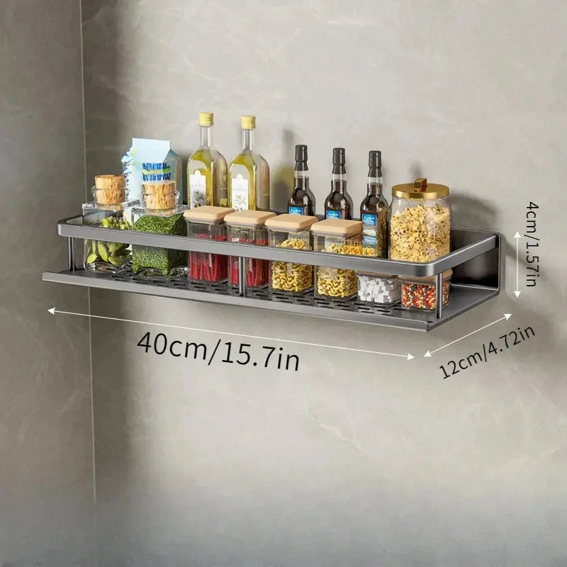 1 PC Multifunctional Kitchen Rack Spice Storage Rack Wall Mounted Kitchen Utensil Shovel Hook Rack for Kitchen Items Storage