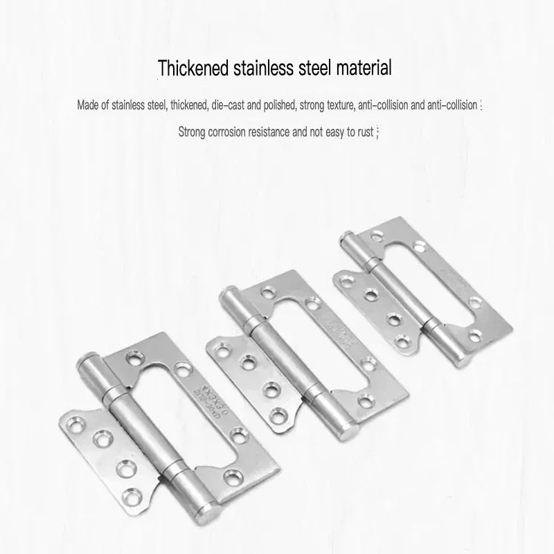 2PCS Stainless Steel Door Hinges 4 Inch Invisible Mute Thickened Bearings Hardware Hinge Accessories for Wooden Doors Window