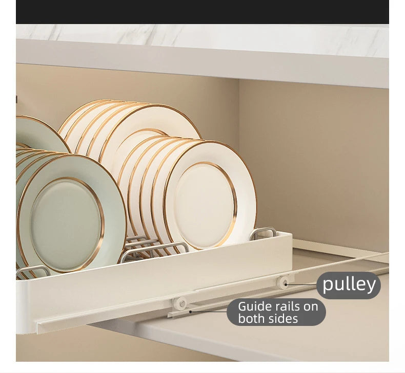 Kitchen Pull Out Shelf Slide Drawer Cabinet Slide out Shelf Dishes Organizer Cabinets Organizer with Handle Kitchen Drawer