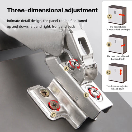 180 Degree Cabinet Hinge 304 Stainless Steel Soft Closing Hydraulic Damping For Kitchen Wardrobe Door Full Overlay Half Inset