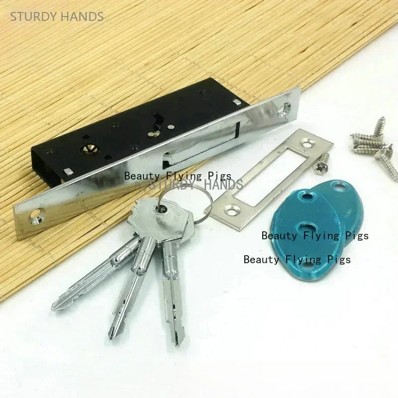 1 set of aluminum alloy sliding door hook lock, sliding exit door floor lock hardware accessories portable door lock