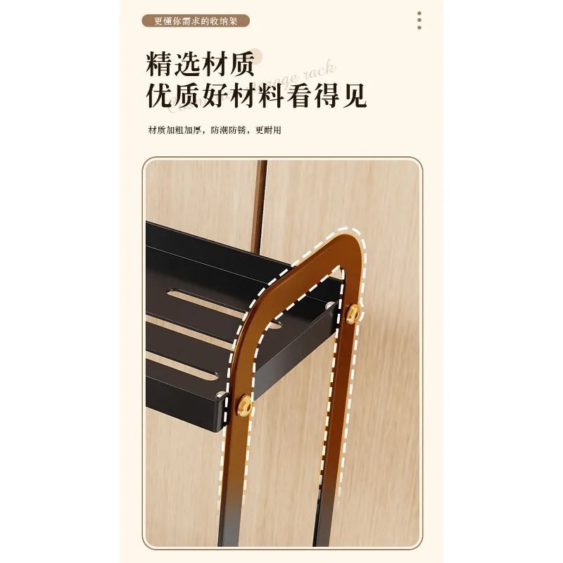 2 Tier Under Sink Organizer Sliding Cabinet Basket Organizer Storage Rack with Hooks Hanging Cup Bathroom Kitchen Organizer New