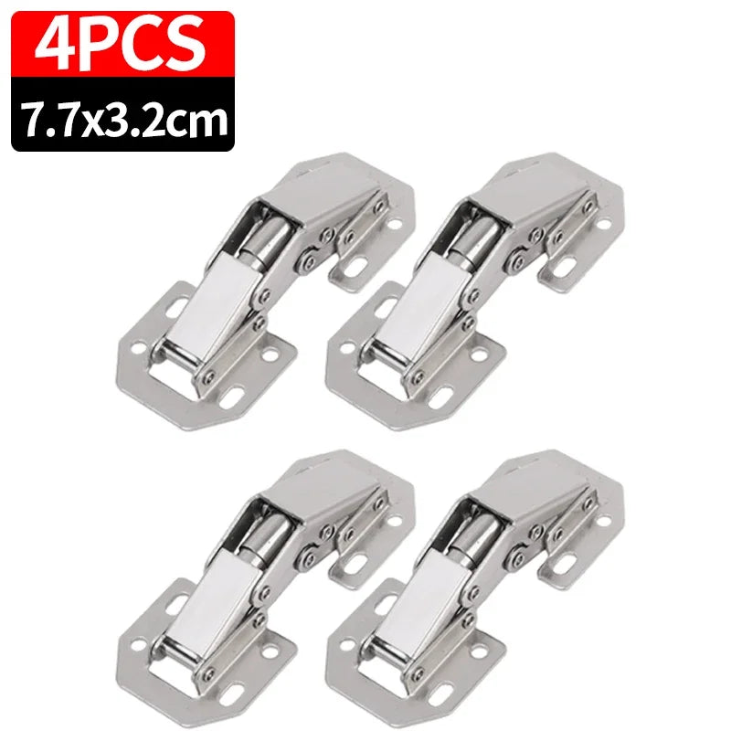 Cabinet Hinges With 2-10Pcs Set Screws No-Drilling Noiseless Hidden Cabinet 90 Degree Hinge Door Soft Close Furniture Hardware